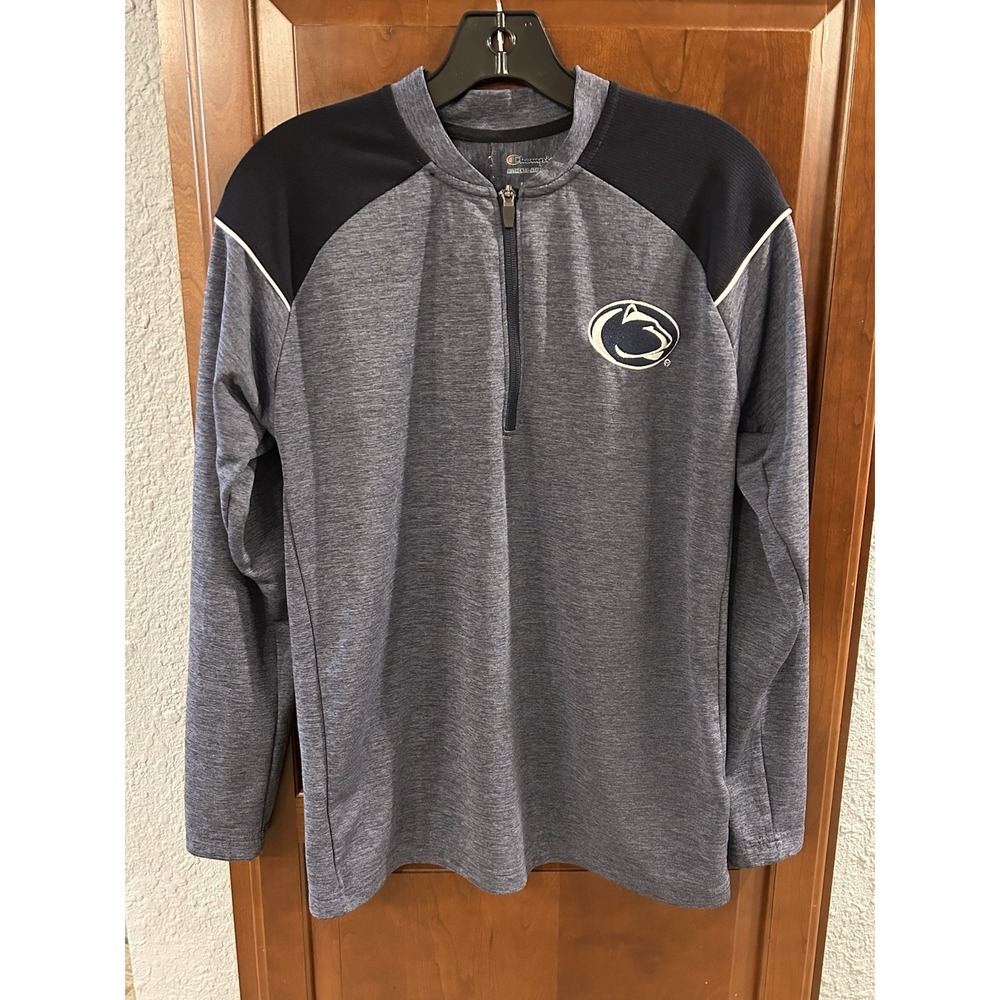 Penn State Nittany Lions Shirt Men Small Blue Champion Pullover 1/4 Zip